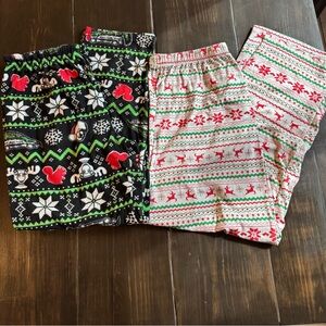 Men’s  Holiday Pajama Pants - Black & White/Red Festive Prints XL
